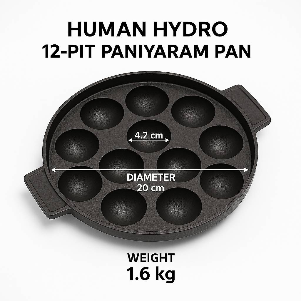 12 pit paniyaram pan size