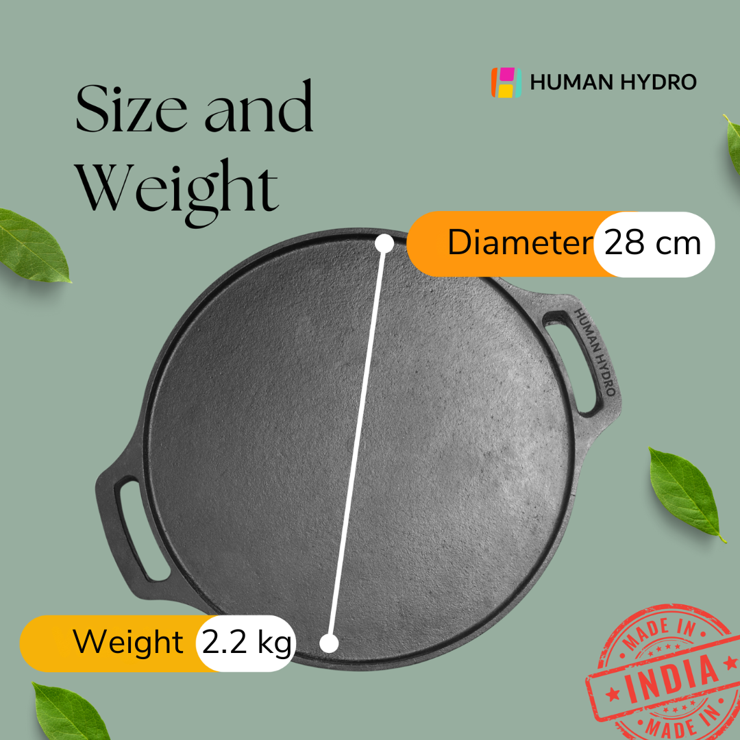 28 cm cast iron tawa