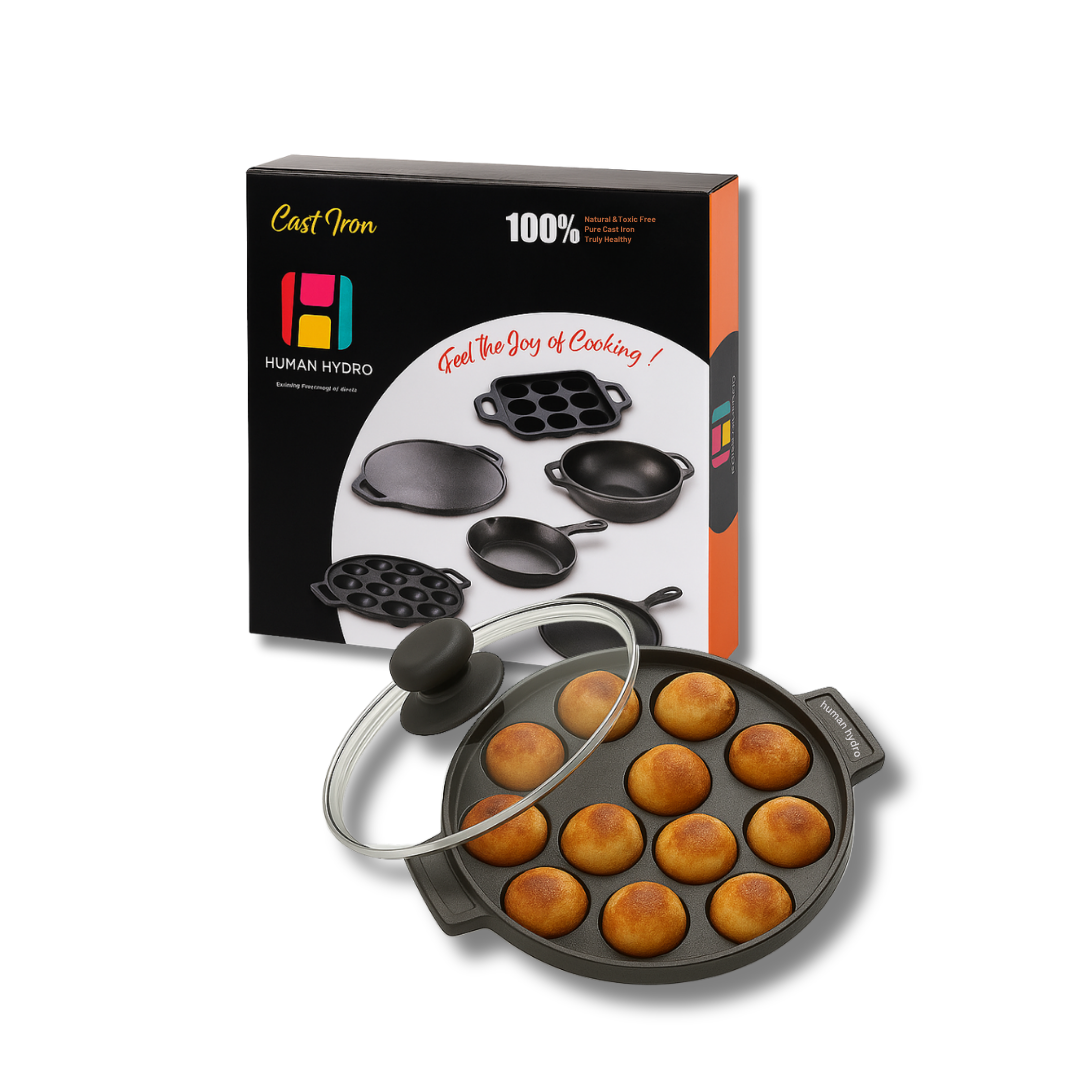 12 pit paniyaram pan & lid with box