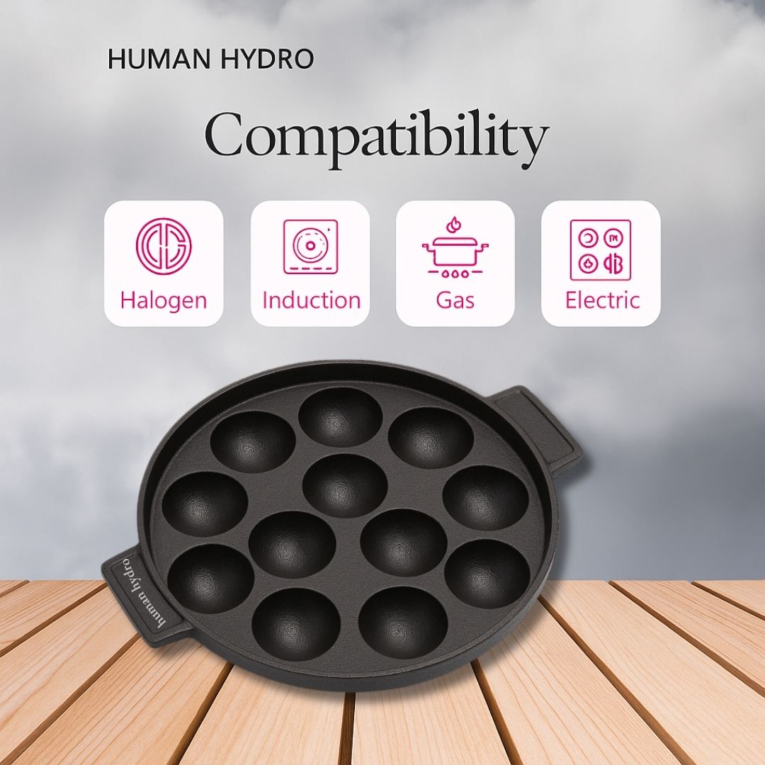 12 pit paniyaram pan compatibilty