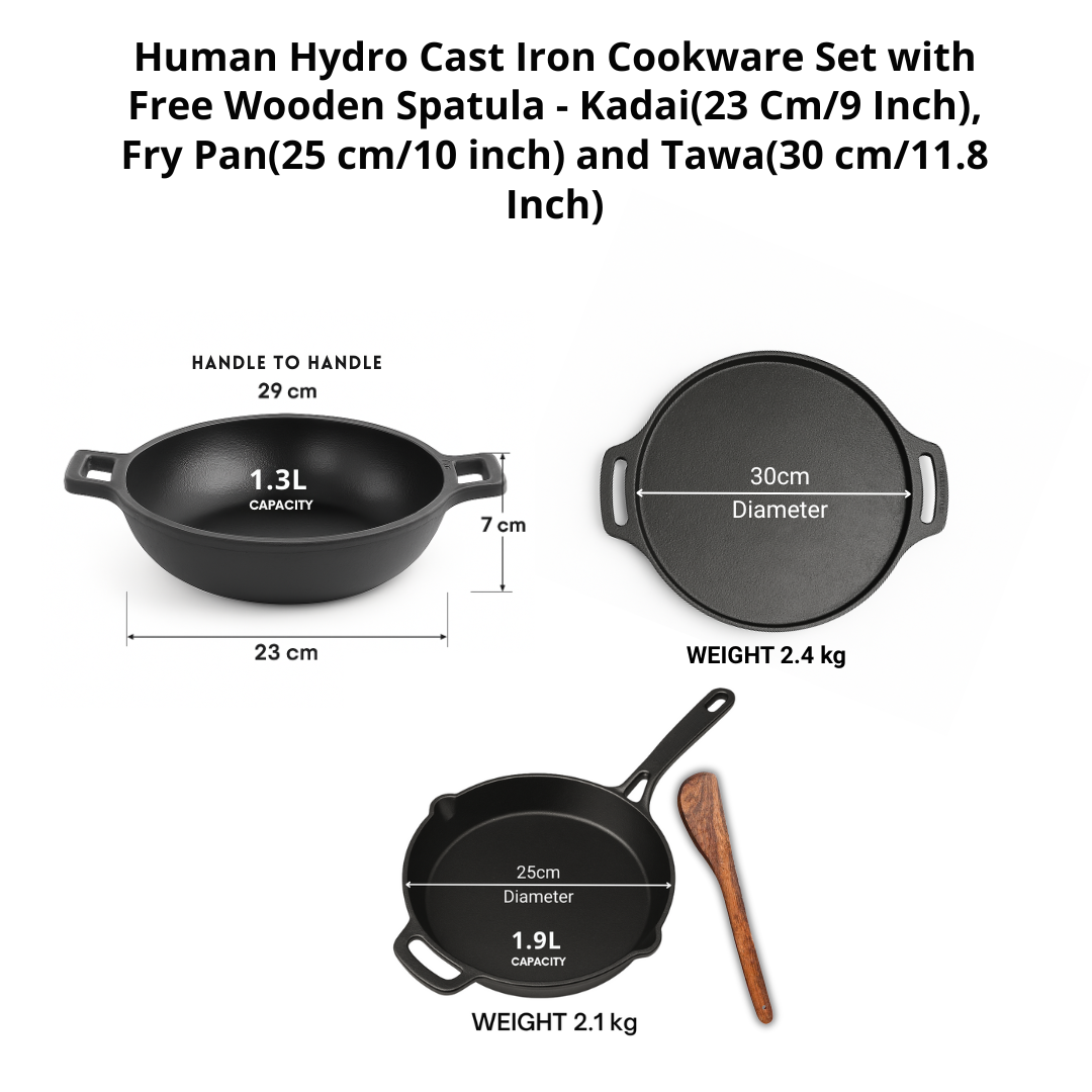 kadai tawa fry pan size