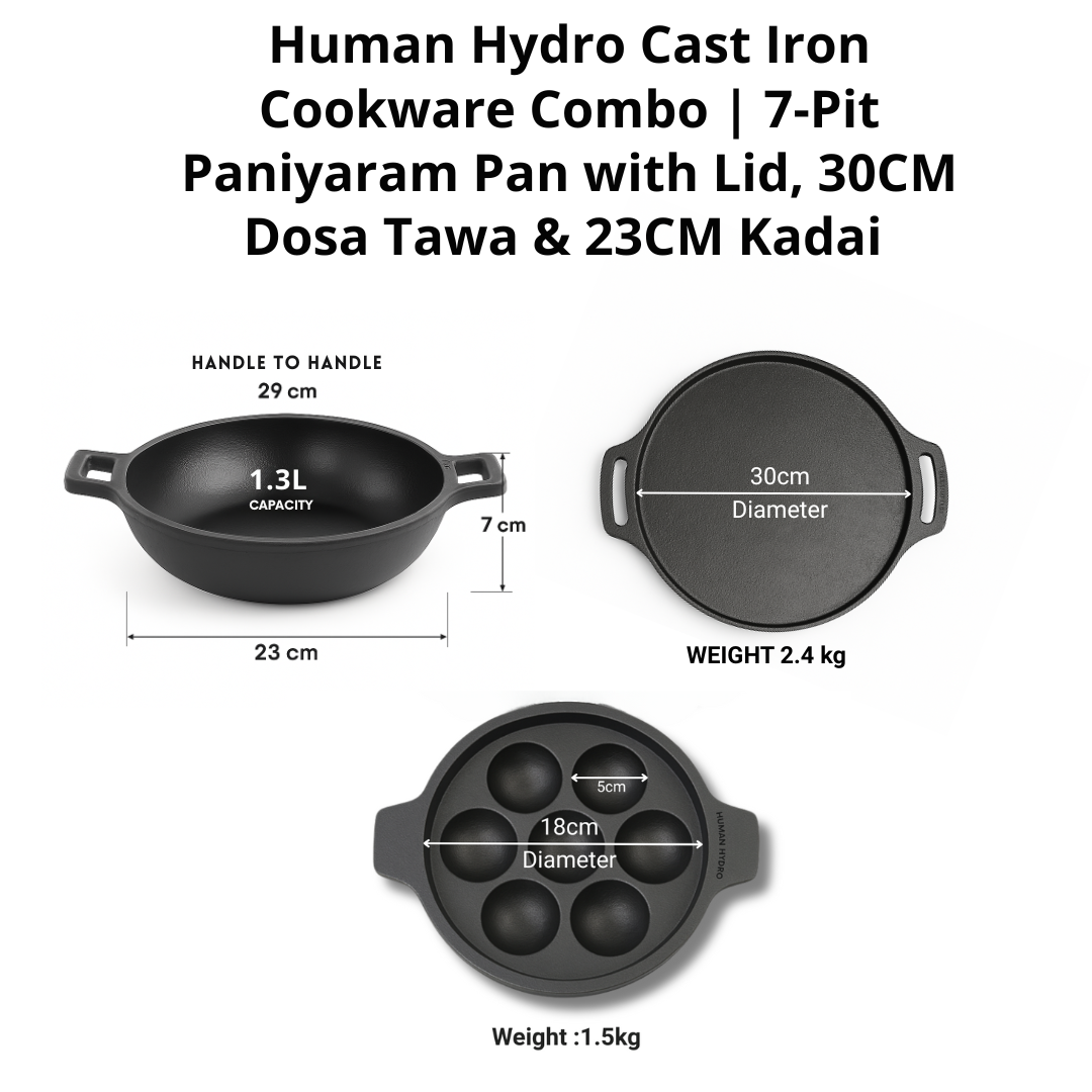 7 pit lid kadai tawa size