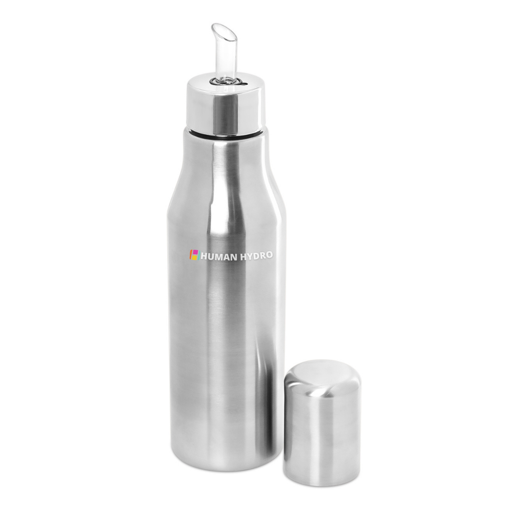 Human Hydro 750ml Stainless Steel Oil Dispenser | Sleek Leak-Proof Pourer for Cooking Oil, Vinegar, and Ghee | Anti-Drip Spout | Durable & Rust-Free