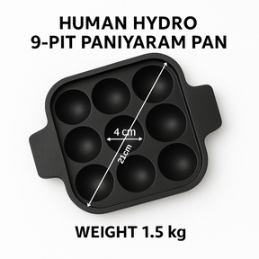 9 pit paniyaram pan size