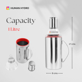 Stainless Steel Oil Dispenser Bottles – 1000ml (Set of 2), Leak-Proof, Drip-Free Spout, Rust-Resistant for Kitchen & Cooking Oils