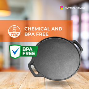 Cast Iron Cookware Set - 30CM Dosa Tawa and 12-Pit Paniyaram Pan with Glass Lid, Pre-Seasoned, Naturally Nonstick, Gas & Induction Compatible