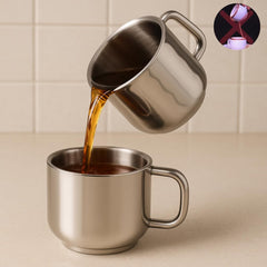Set of 6 Premium Large Stainless Steel Tea Cups (130 ml Each) | Spill-Proof Rim Design | Durable, Rust-Free & Dishwasher Safe