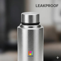 Stainless Steel Water Bottles – Set of 2 | 1 Litre Each | Single Wall Leak-Proof Fridge Bottles for Home & Office