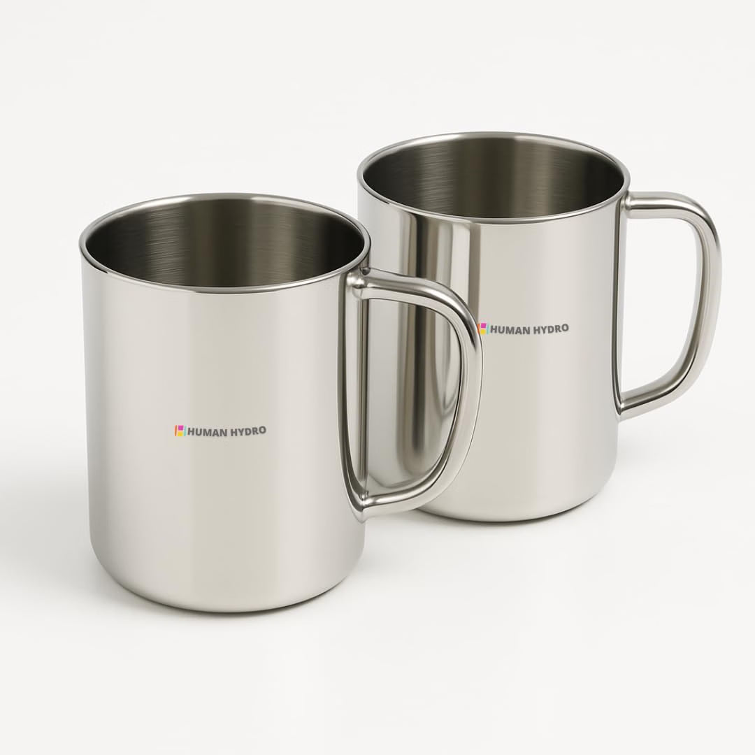 Stainless Steel Coffee Mugs – Set of 2 | 240 ml Each | Durable Tea & Coffee Cups | Rust-Resistant & Easy to Clean
