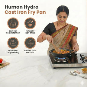 Cast Iron Fry Pan, 25CM (10 Inch), Naturally Nonstick, Non-Toxic, Gas & Induction Compatible, Perfect for Frying & Searing