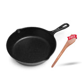Cast Iron Fry Pan (8 Inch/20CM) with Wooden Spatula, Naturally Nonstick, Non-Toxic, Gas & Induction Compatible, Perfect for Frying & Searing