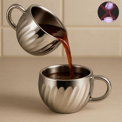 Stainless Steel Lotus Tea Cups Set of 12 | 120ml Each | Rust-Free, Unbreakable & Dishwasher Safe