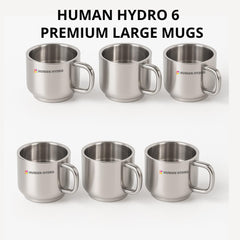 Set of 6 Premium Large Stainless Steel Tea Cups (130 ml Each) | Spill-Proof Rim Design | Durable, Rust-Free & Dishwasher Safe