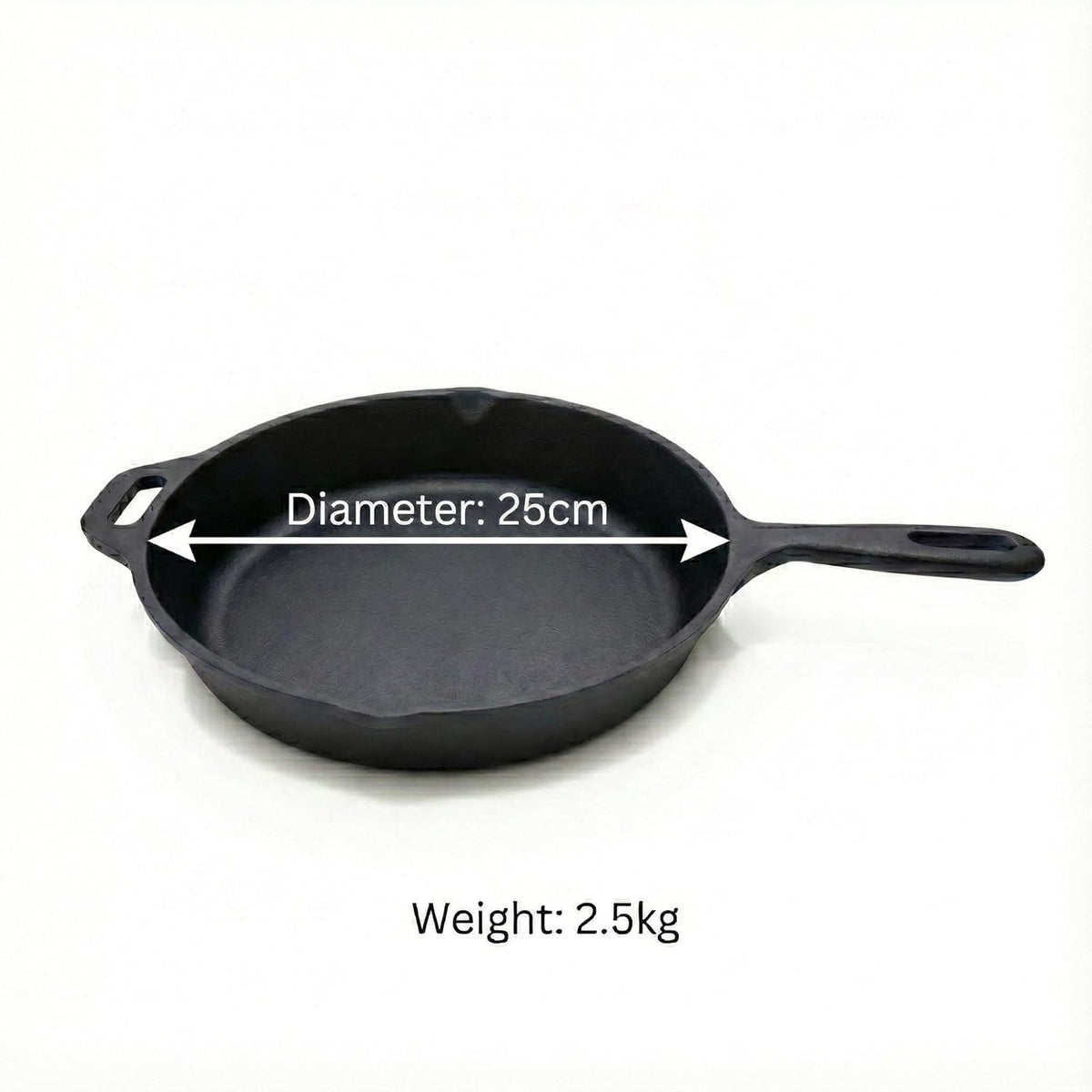Cast Iron Fry Pan, 25CM (10 Inch), Naturally Nonstick, Non-Toxic, Gas & Induction Compatible, Perfect for Frying & Searing