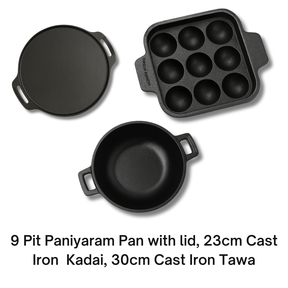 9-Pit Paniyaram Pan, Kadai & Tawa Text