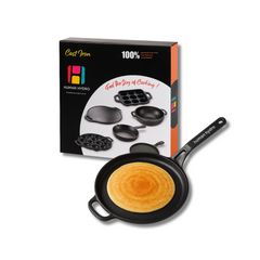28CM Cast Iron Tawa with Single Handle | Flat, Feather-Light & Perfect for Daily Cooking