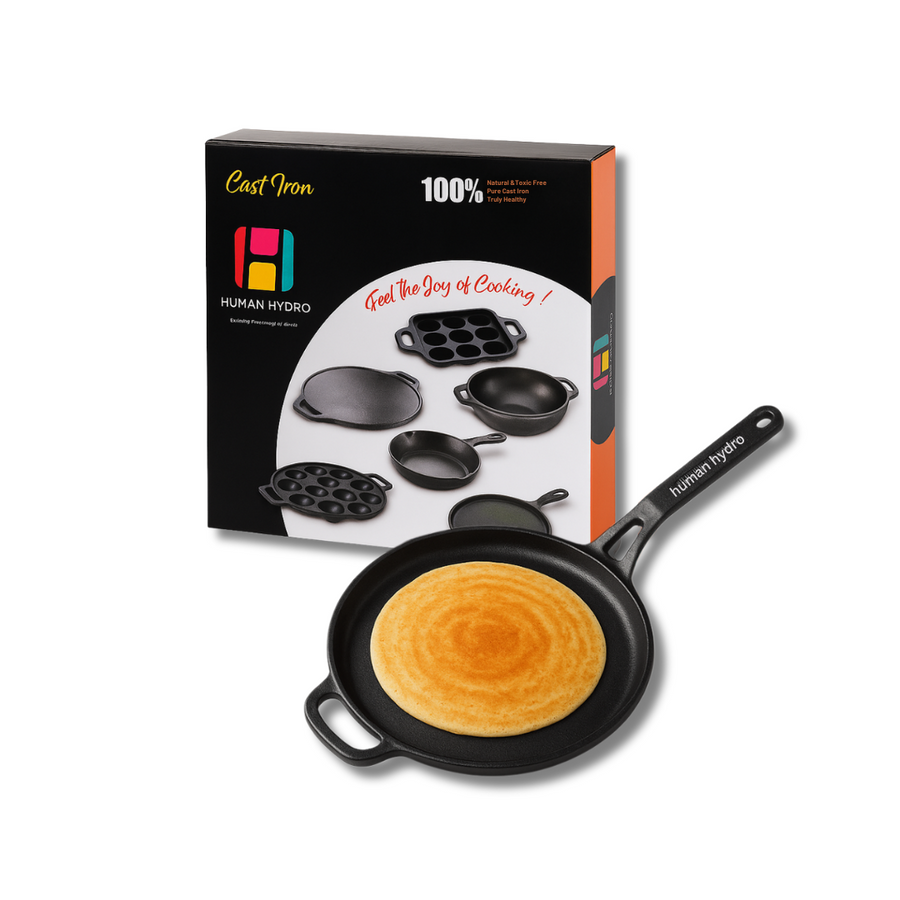 28CM Cast Iron Tawa with Single Handle | Flat, Feather-Light & Perfect for Daily Cooking