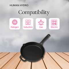 Cast Iron Fry Pan (24CM), Naturally Nonstick, Non-Toxic, Gas & Induction Compatible, Perfect for Frying & Searing