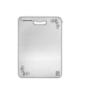 Human Hydro stainless steel chopping board, 36 x 25CM, rust-resistant and anti-bacterial surface for kitchen prep.