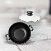 cast iron kadai with glass lid