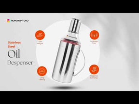 Stainless Steel Oil Dispenser Bottles – 1000ml (Set of 2), Leak-Proof, Drip-Free Spout, Rust-Resistant for Kitchen & Cooking Oils
