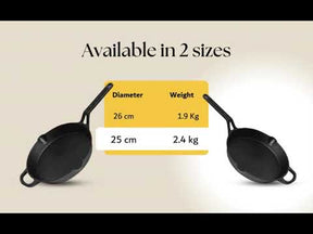 Cast Iron Fry Pan, 25CM (10 Inch), Naturally Nonstick, Non-Toxic, Gas & Induction Compatible, Perfect for Frying & Searing