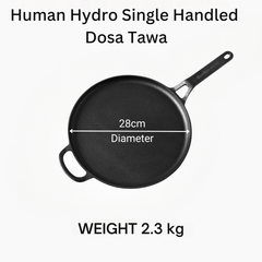 28CM Cast Iron Tawa with Single Handle | Flat, Feather-Light & Perfect for Daily Cooking
