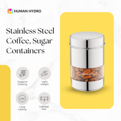 Stainless Steel Storage Container (750ml) Transparent Window, Airtight Lid, Glossy Finish, Perfect for Spices, Grains, Snacks, Kitchen Storage